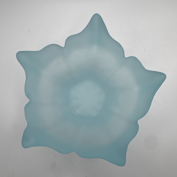 Viking Epic Lotus Blossom Bowl Blue Frost Vintage Glass MCM Mid Century Modern - Picture 8 of 9